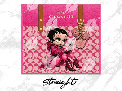 NY Coach Pink Monogram with Betty Boop Fabric Texture - Hushed Designs