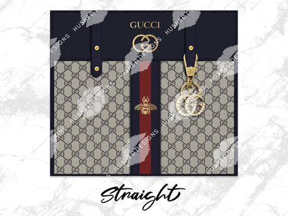 Gucci Navy Blue Monogram Fabric Texture - Hushed Designs