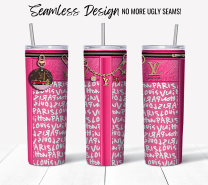 LV Pink Graffiti Monogram Fabric Texture - Hushed Designs