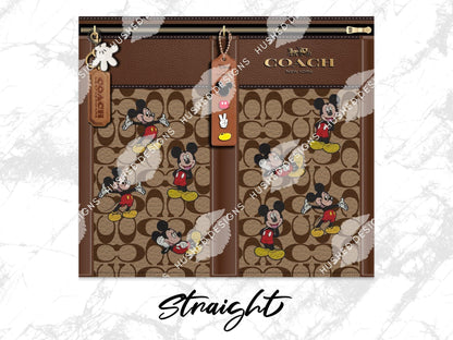 NY Coach Brown Monogram with Mickey Leather Texture - Hushed Designs