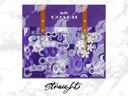 NY Coach Purple Monogram Leather Texture - Hushed Designs