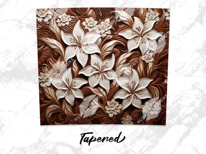 Lily Flowers Tooled Leather - Hushed Designs