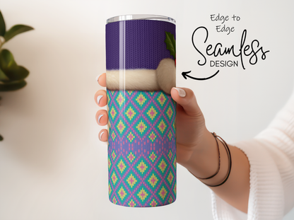 Seamless Design Tumbler, Colorful Geometric Pattern, Insulated Travel Mug, Unique Gift Idea