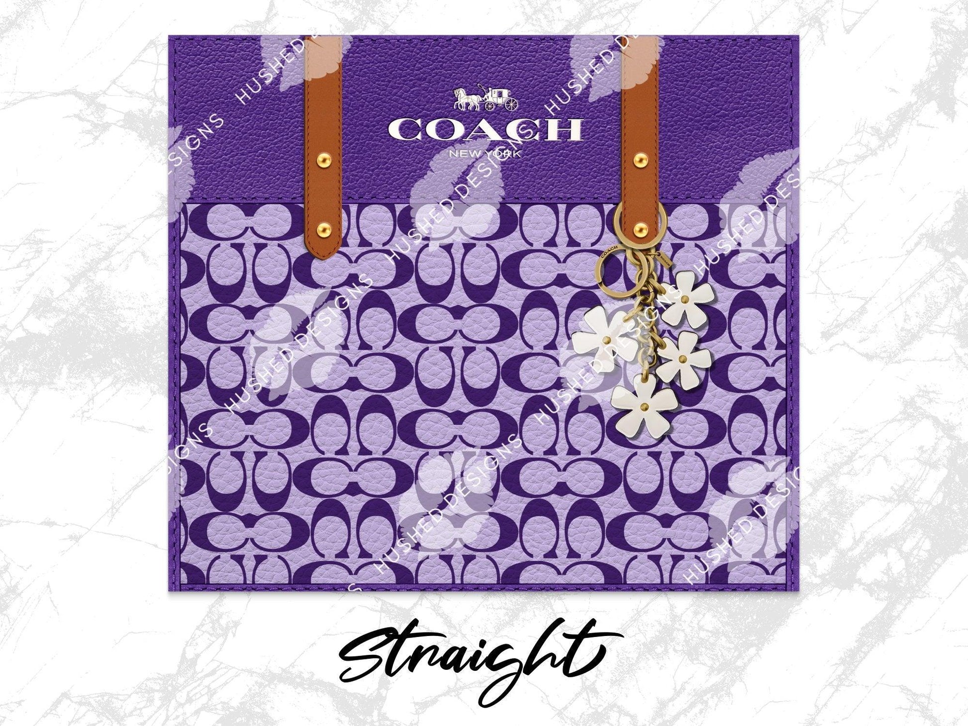 NY Coach Purple Monogram Leather Texture - Hushed Designs