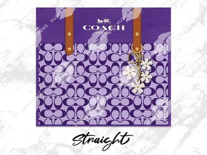 NY Coach Purple Monogram Leather Texture - Hushed Designs