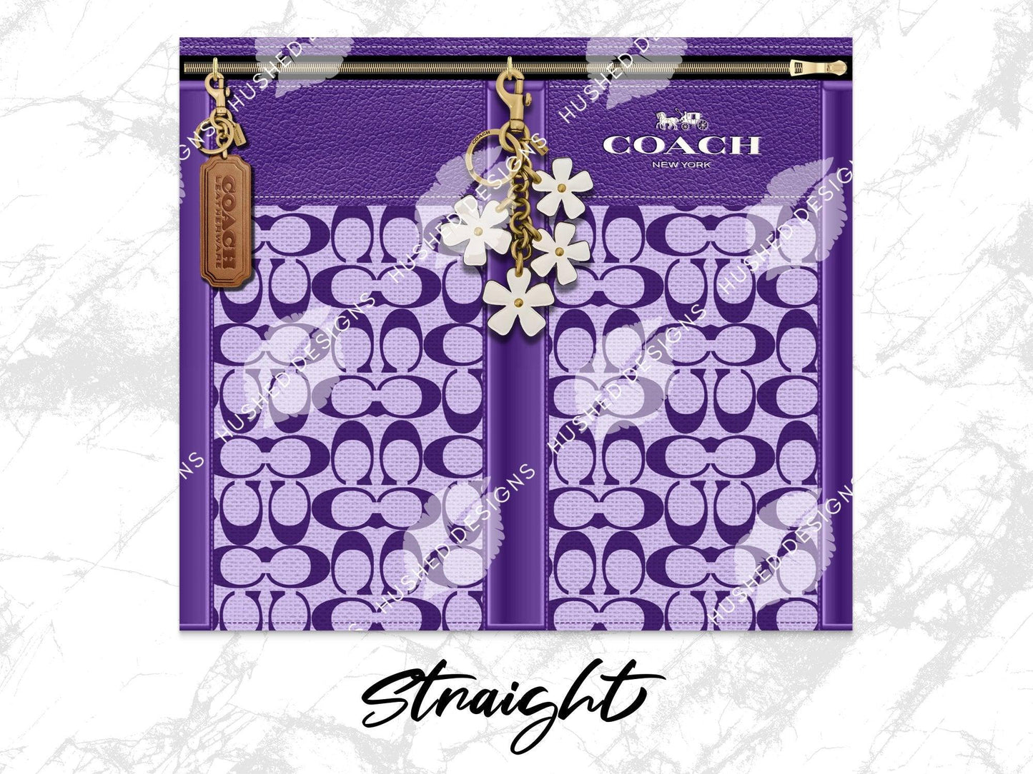 NY Coach Purple Monogram Fabric Texture - Hushed Designs