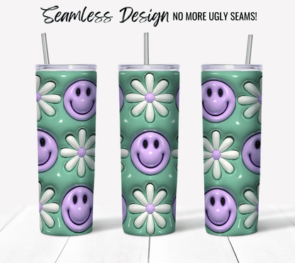 Smiley Face Pastel Green 3D Puff - Hushed Designs