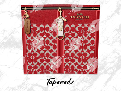 NY Coach Red Monogram Leather Texture - Hushed Designs