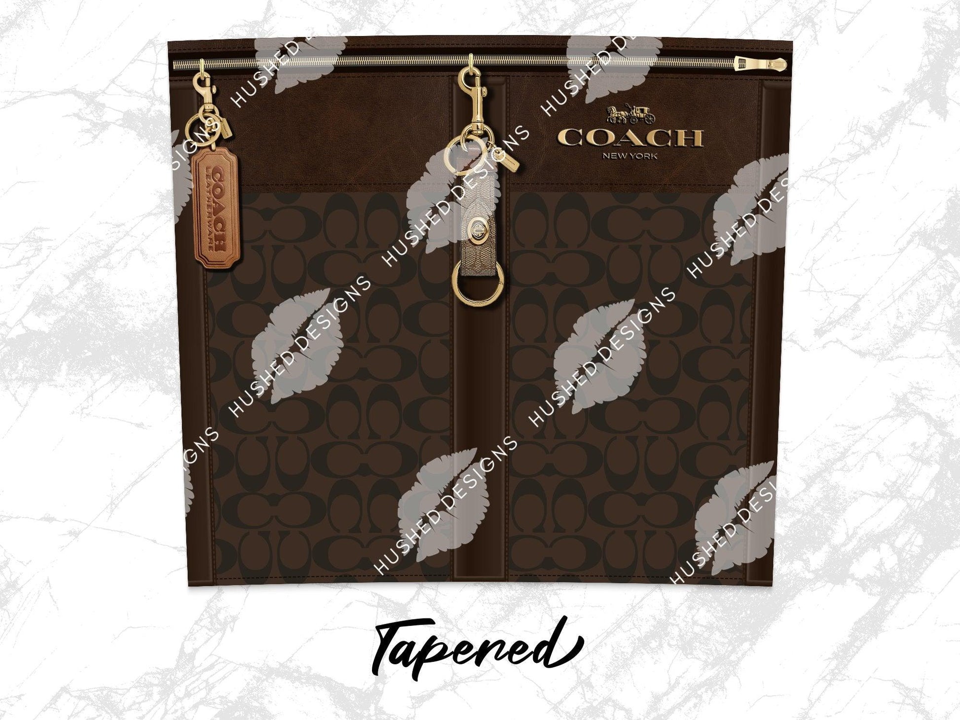 NY Coach Dark Brown Monogram Plain - Hushed Designs