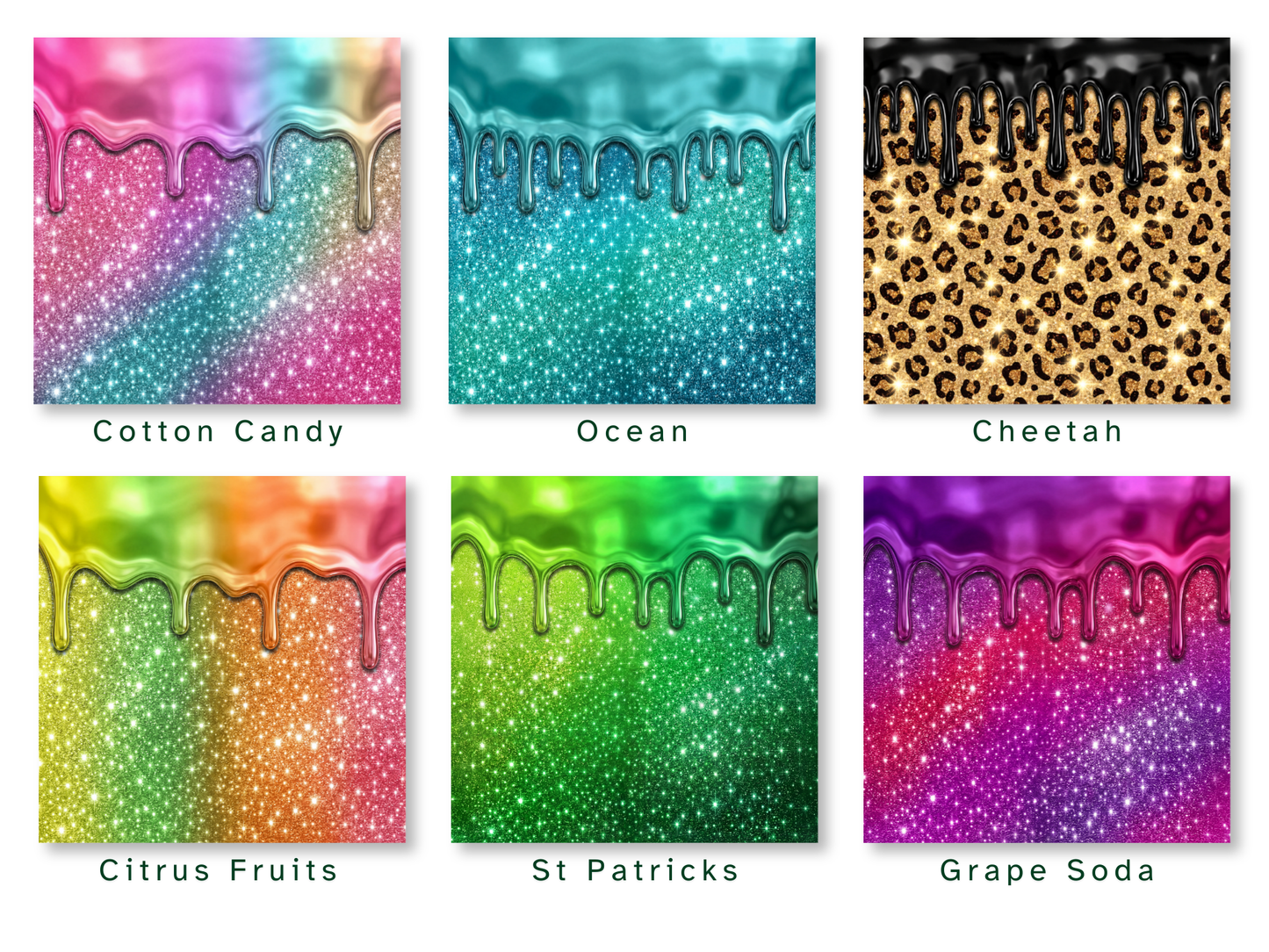 Glitter Drip Tumbler Wraps Bundle 20oz | 21 Color Sublimation PNGs (Digital Download)