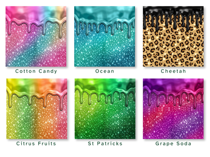 Glitter Drip Tumbler Wraps Bundle 20oz | 21 Color Sublimation PNGs (Digital Download)