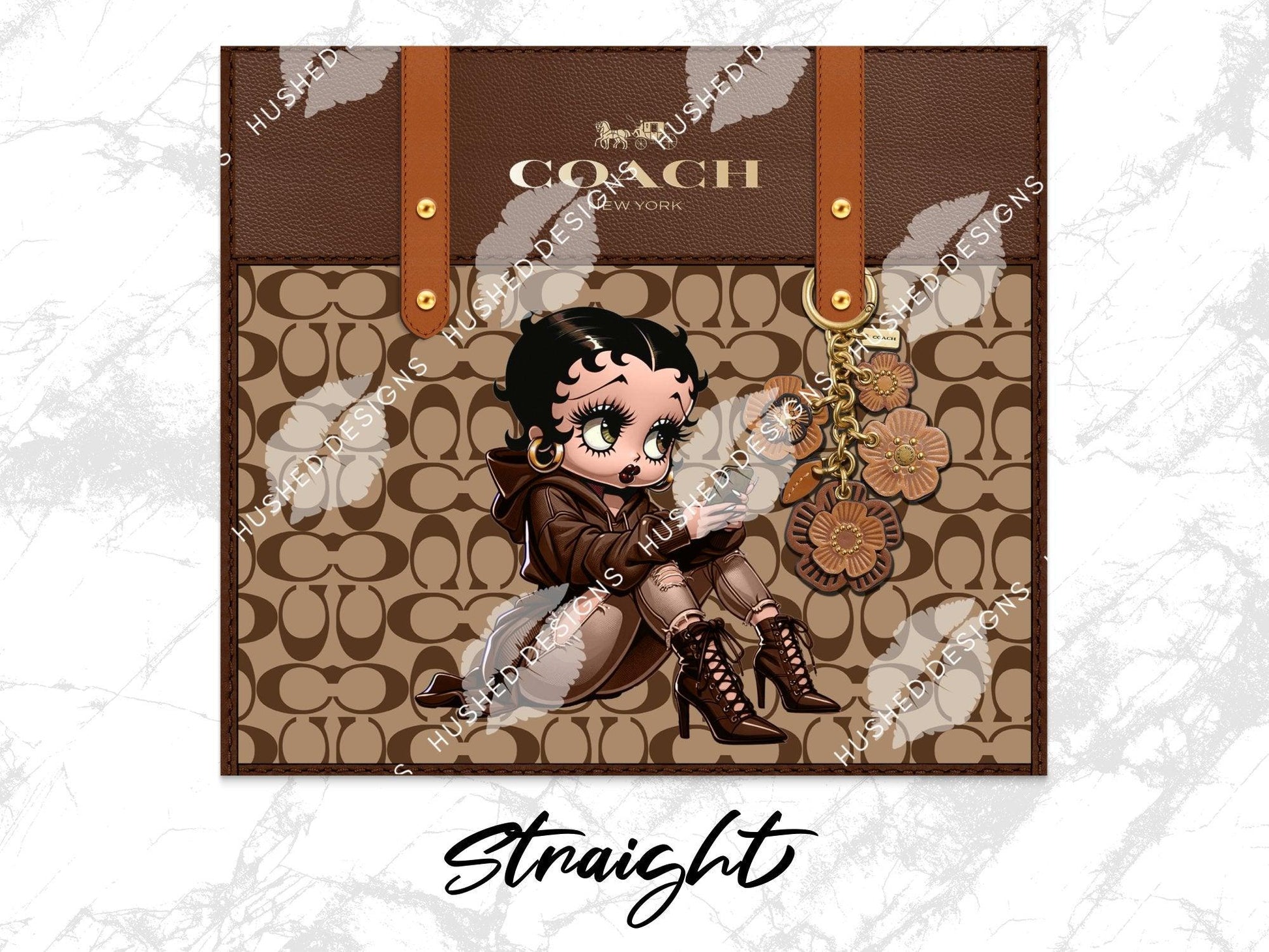 NY Coach Brown Monogram with Betty Boop Plain - Hushed Designs