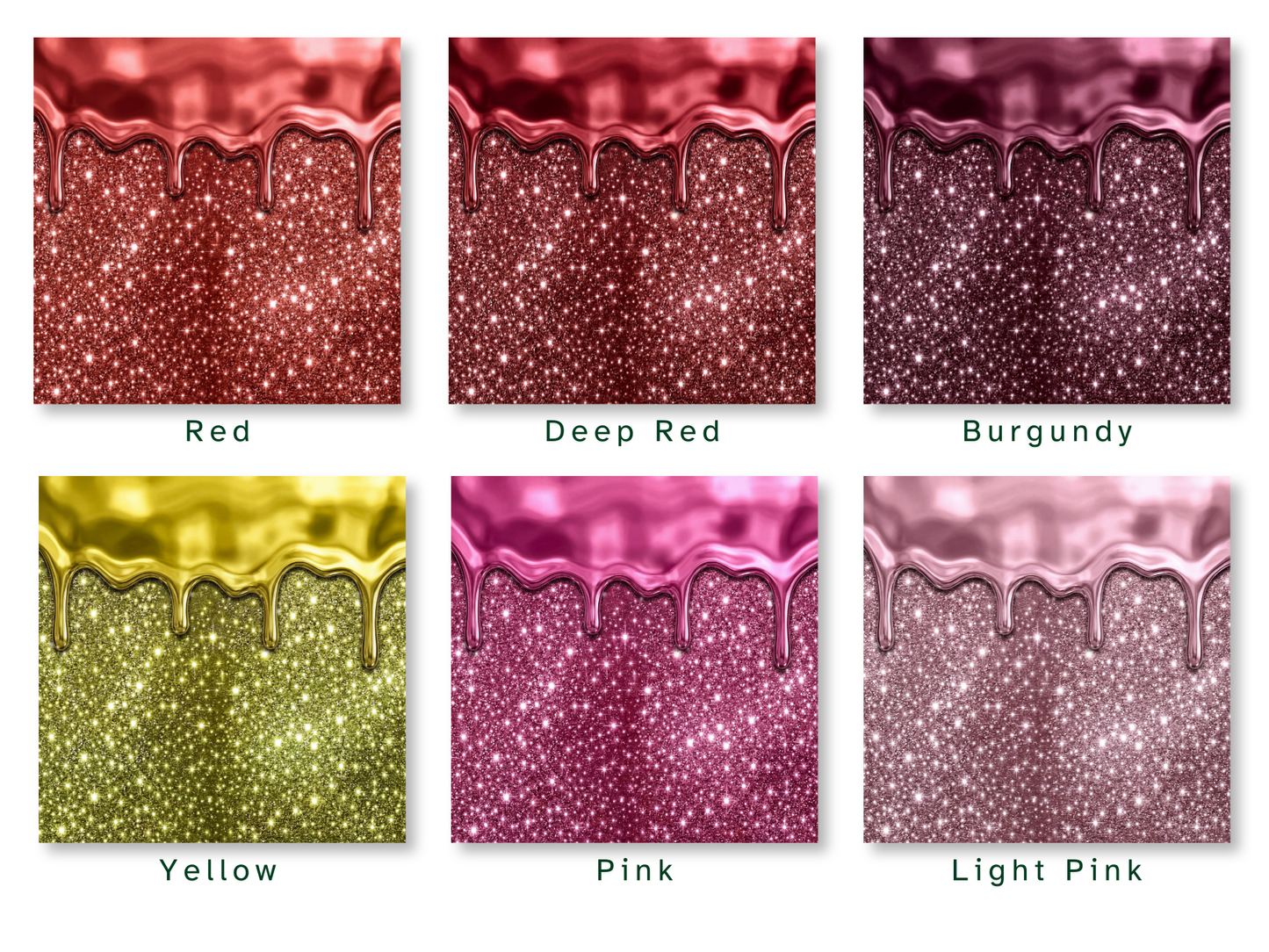 Glitter Drip Tumbler Wraps Bundle 20 oz | 18 Color Sublimation PNGs (Digital Download)