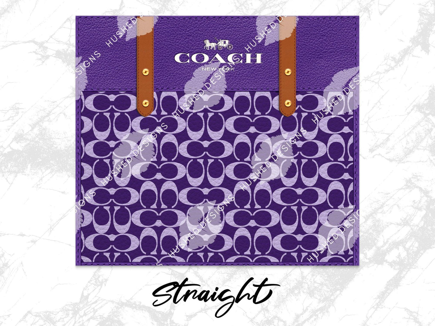 NY Coach Purple Monogram Leather Texture - Hushed Designs