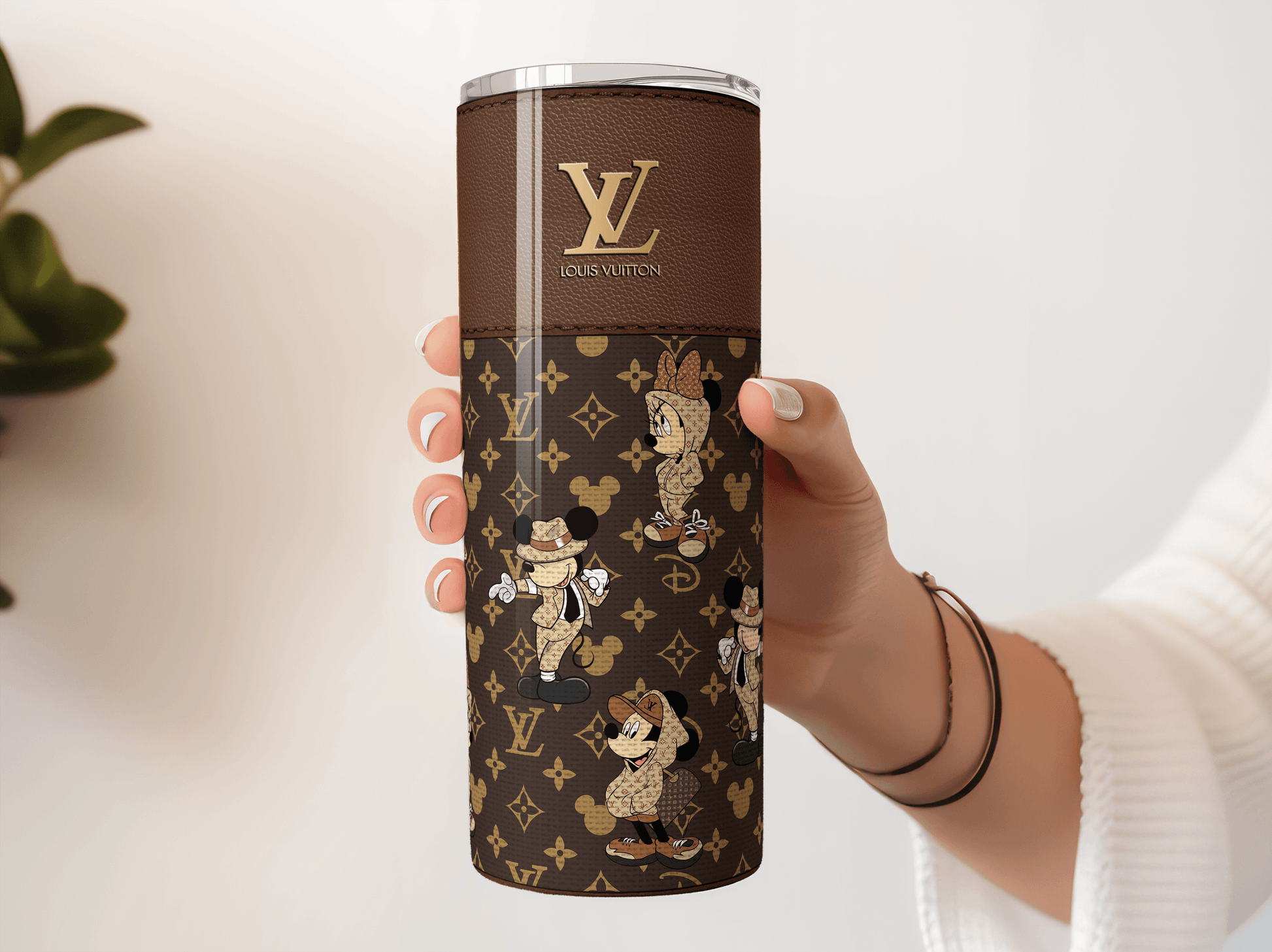 LV Brown Mickey & Minnie Fabric Texture - Hushed Designs