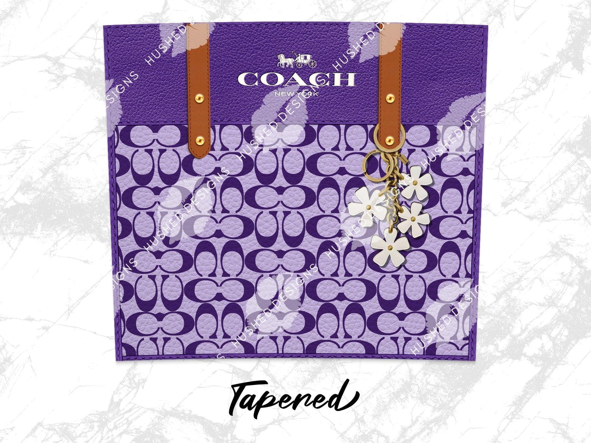 NY Coach Purple Monogram Leather Texture - Hushed Designs