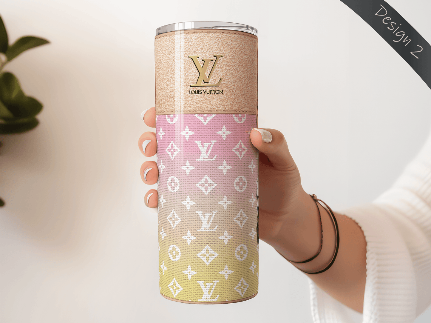 LV Beige By The Pool Lunch Tote and Tumbler Set Fabric Texture - Hushed Designs