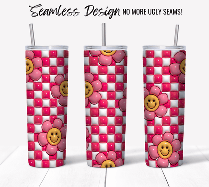 Retro Smiley Face Pink 3D Puff - Hushed Designs