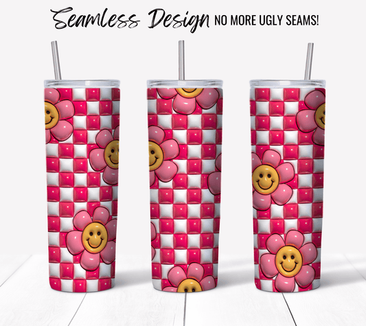 Retro Smiley Face Pink 3D Puff - Hushed Designs