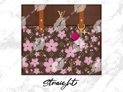 LV Brown Cherry Blossom Fabric Texture - Hushed Designs