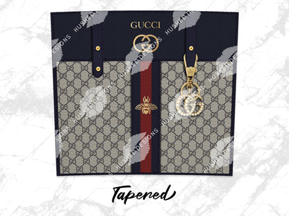 Gucci Navy Blue Monogram Leather Texture - Hushed Designs