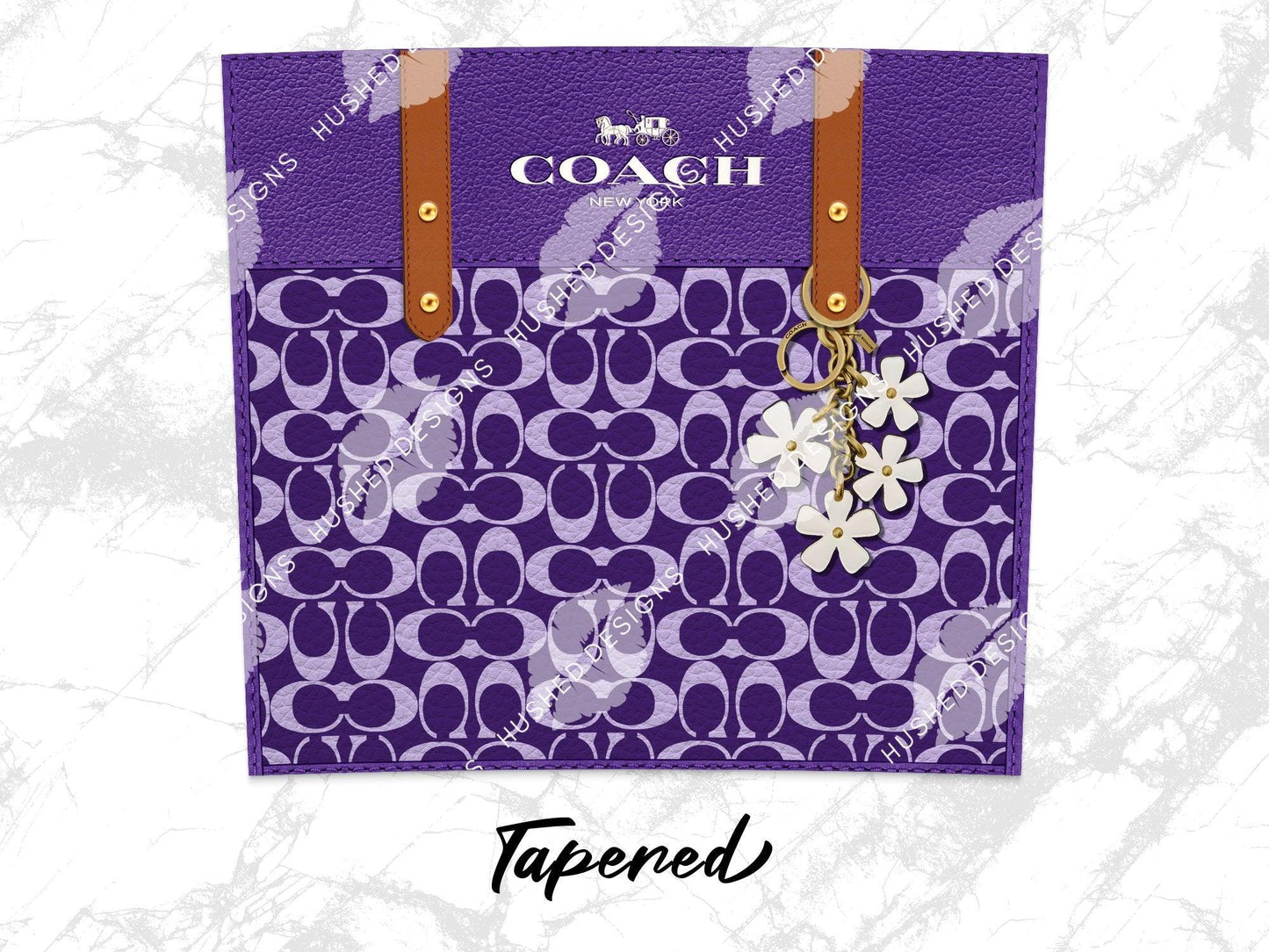 NY Coach Purple Monogram Leather Texture - Hushed Designs