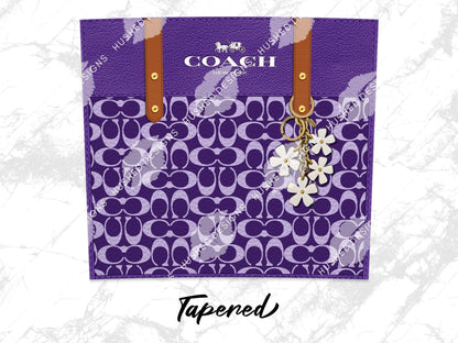 NY Coach Purple Monogram Leather Texture - Hushed Designs