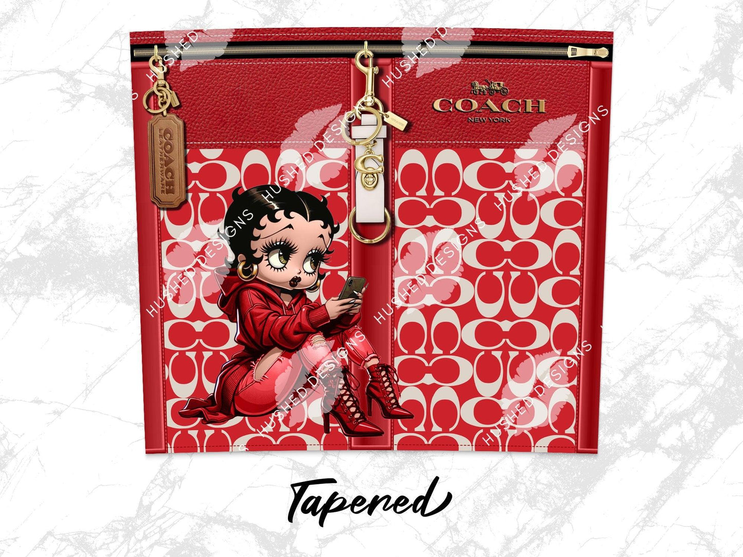 NY Coach Red Monogram with Betty Boop Plain - Hushed Designs