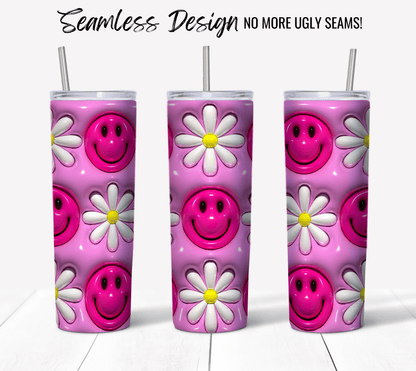 Smiley Face Pink 3D Puff - Hushed Designs