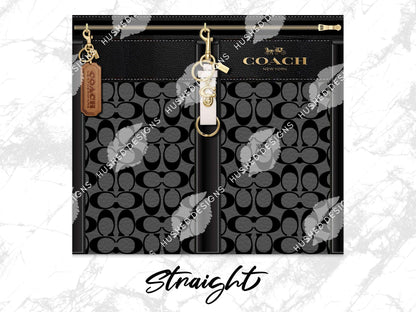 NY Coach Black and Grey Monogram Leather Texture - Hushed Designs