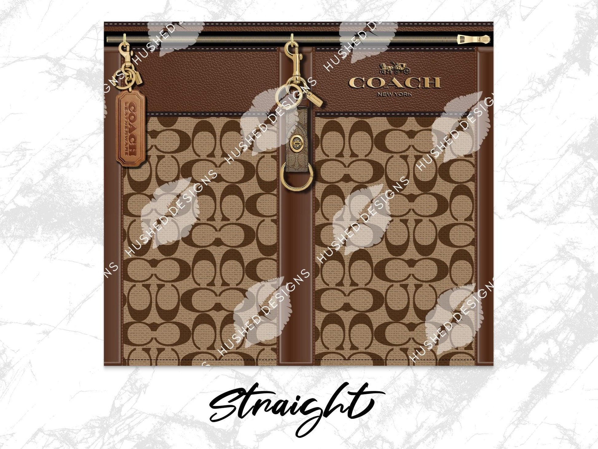 NY Coach Brown Monogram Fabric Texture - Hushed Designs