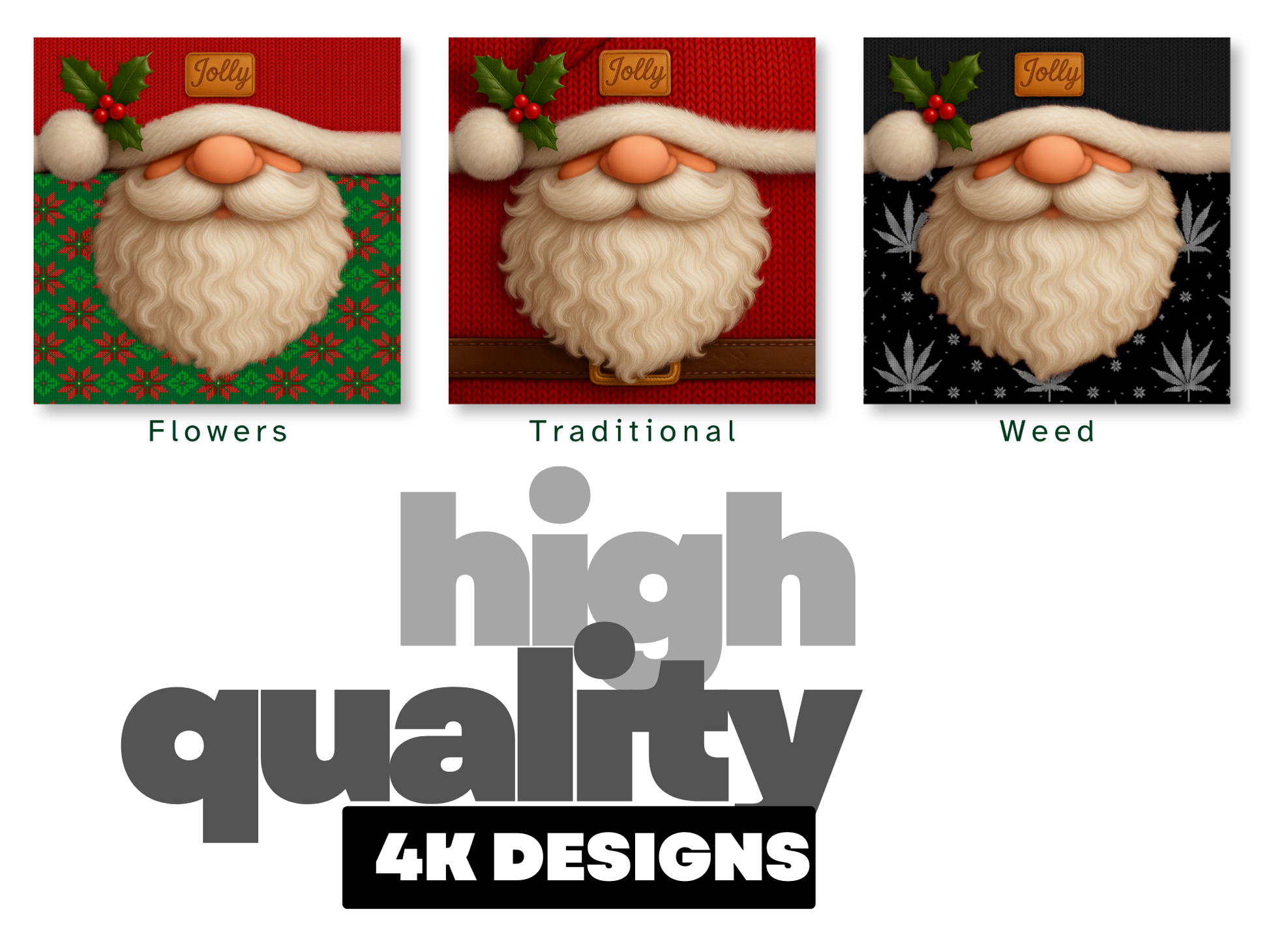 Jolly Gnome Santa Character High Quality 4K DESIGNS product type
