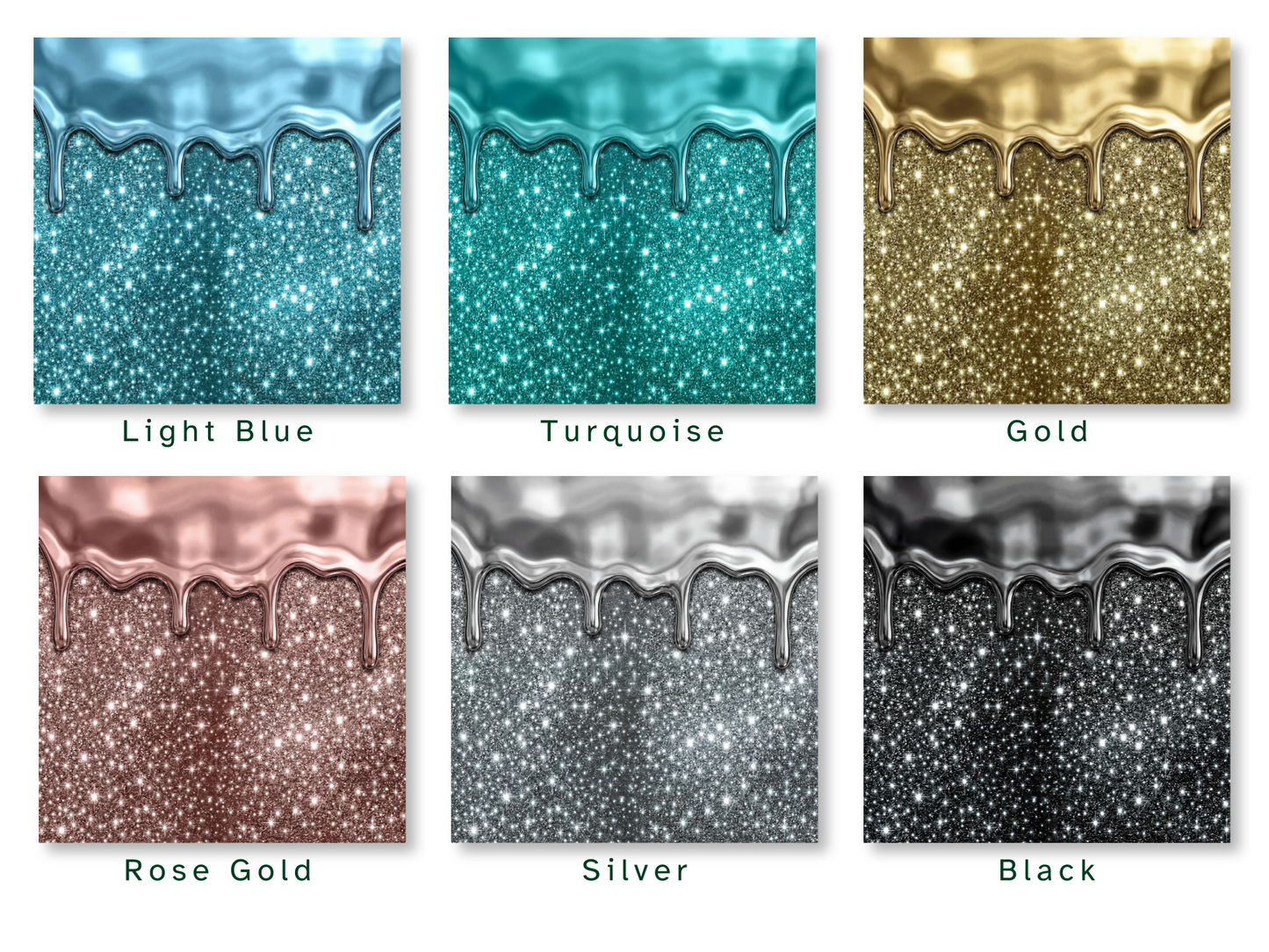 Glitter Drip Tumbler Wraps Bundle 20 oz | 18 Color Sublimation PNGs (Digital Download)