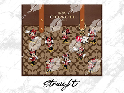 NY Coach Brown Monogram with Minnie Fabric Texture - Hushed Designs