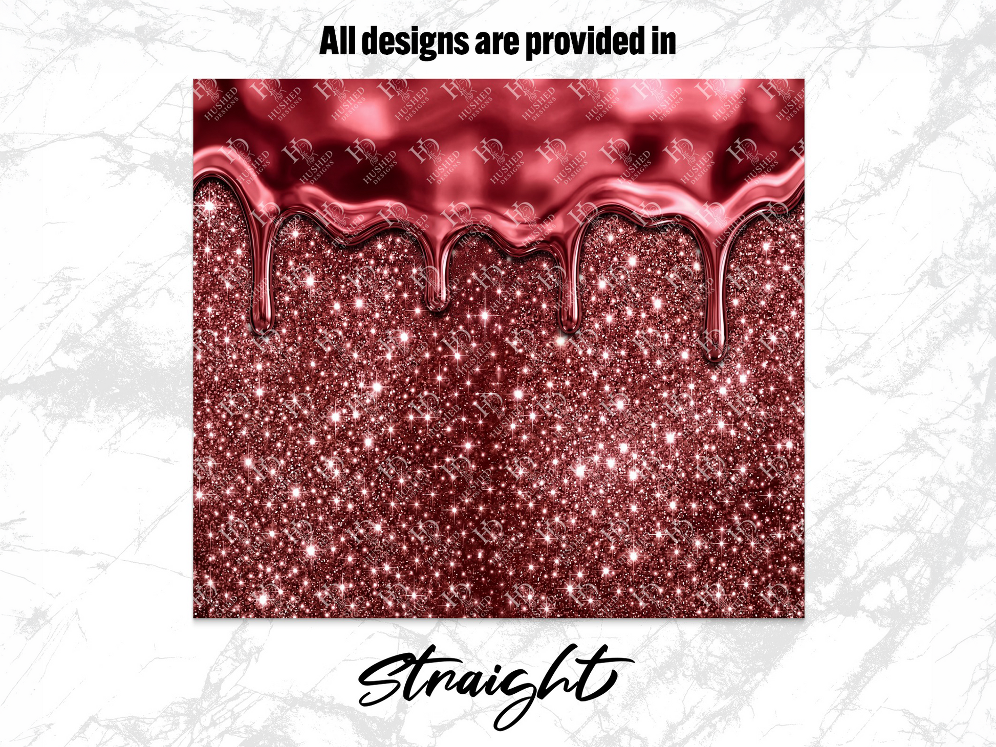Red Glitter Dripping Metallic Effect Straight product type