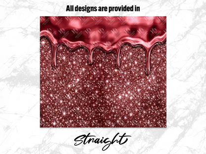 Red Glitter Dripping Metallic Effect Straight product type