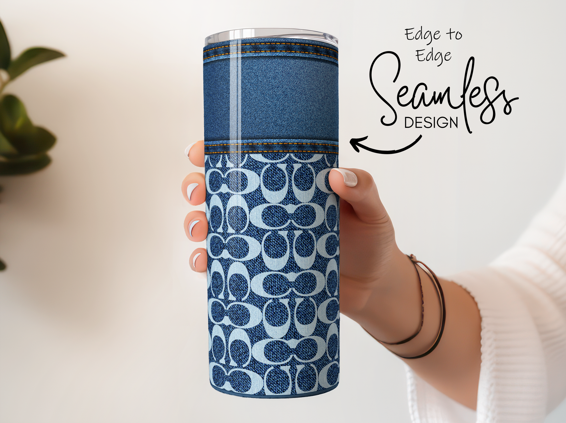 Seamless Design Blue Pattern Tumbler, Stylish Reusable Drinkware, Unique Fish Scale Print, Travel Mug, Eco-Friendly Gift