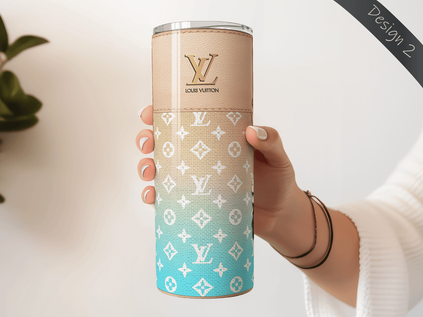 LV Beige By The Pool Lunch Tote and Tumbler Set Fabric Texture - Hushed Designs