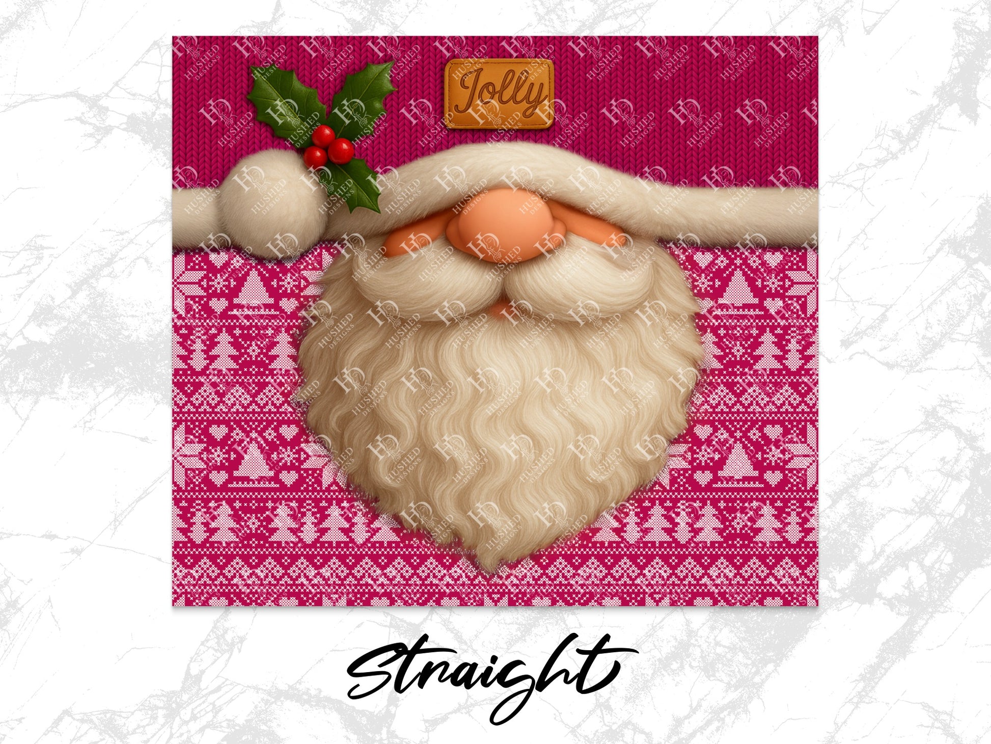 Christmas Santa Claus Wall Art, Festive Holiday Decor, Pink Santa Illustration, Whimsical Winter Decoration, Unique Gift Idea