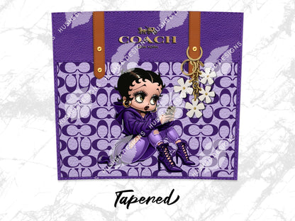 NY Coach Purple Monogram with Betty Boop Leather Texture - Hushed Designs