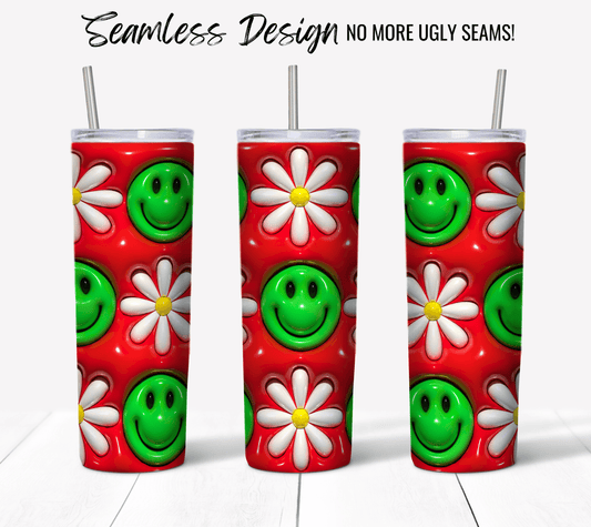 Smiley Face Red 3D Puff - Hushed Designs