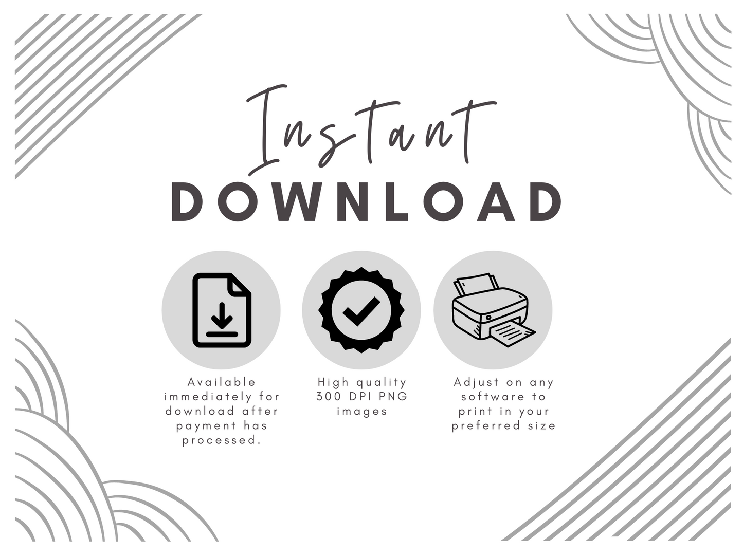 Instant DOWNLOAD High quality 300 DPI PNG images product type