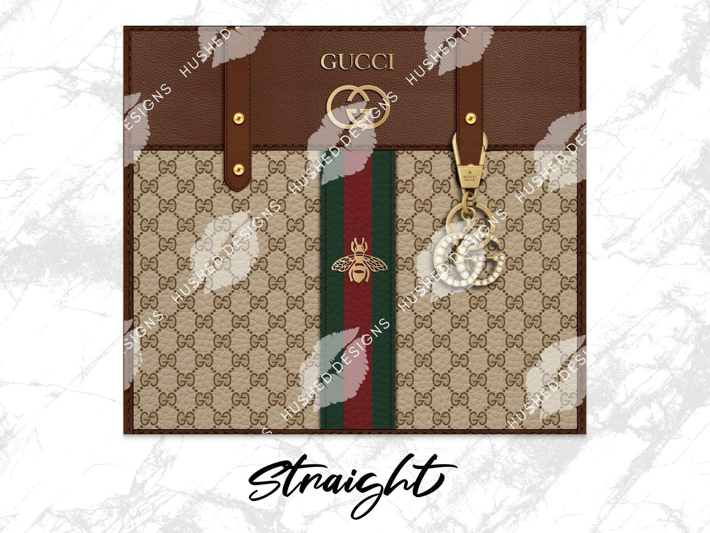 Gucci Brown Monogram Leather Texture - Hushed Designs