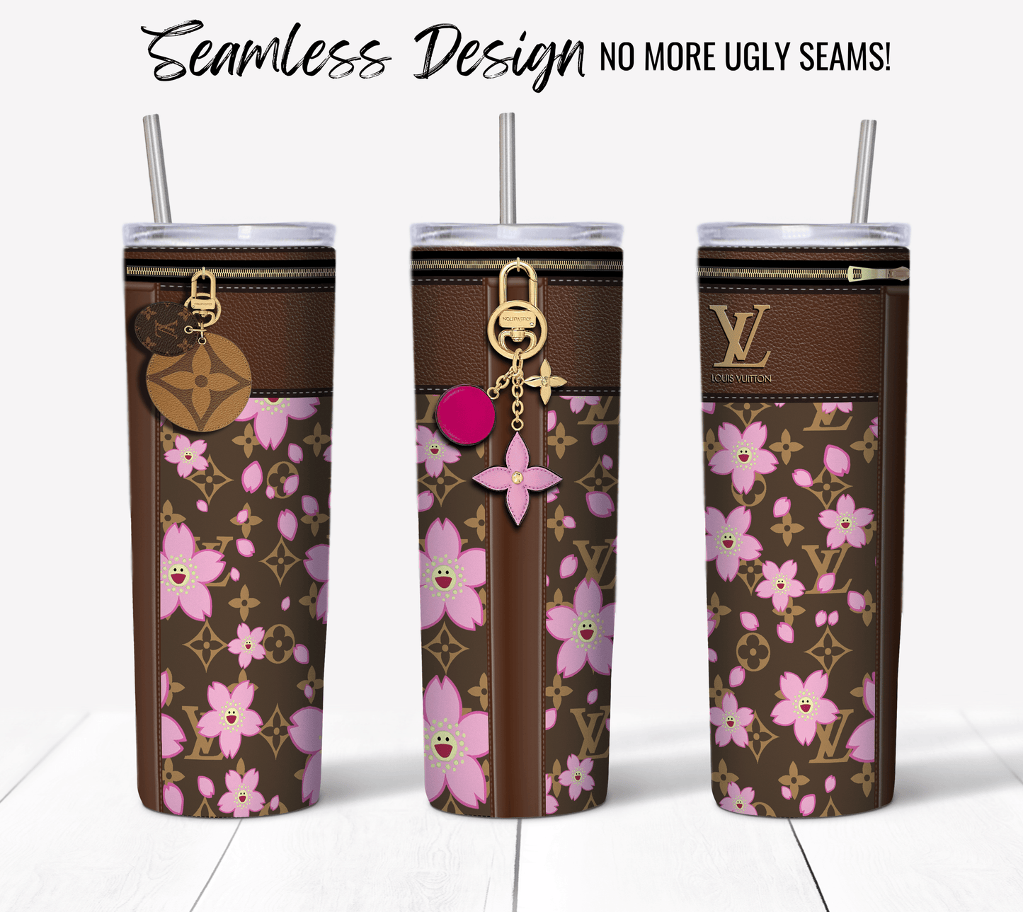 LV Brown Cherry Blossom Plain - Hushed Designs