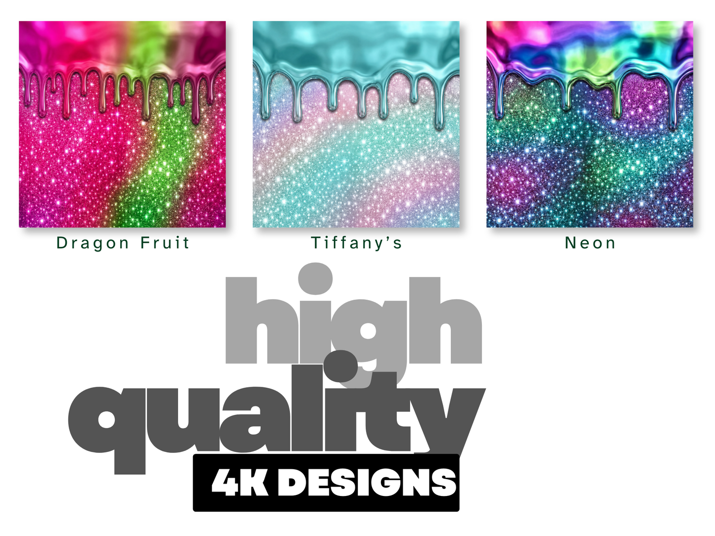Glitter Drip Tumbler Wraps Bundle 20oz | 21 Color Sublimation PNGs (Digital Download)