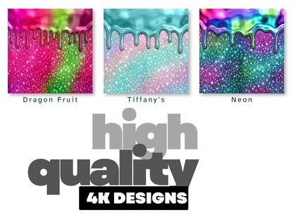 Glitter Drip Tumbler Wraps Bundle 20oz | 21 Color Sublimation PNGs (Digital Download)