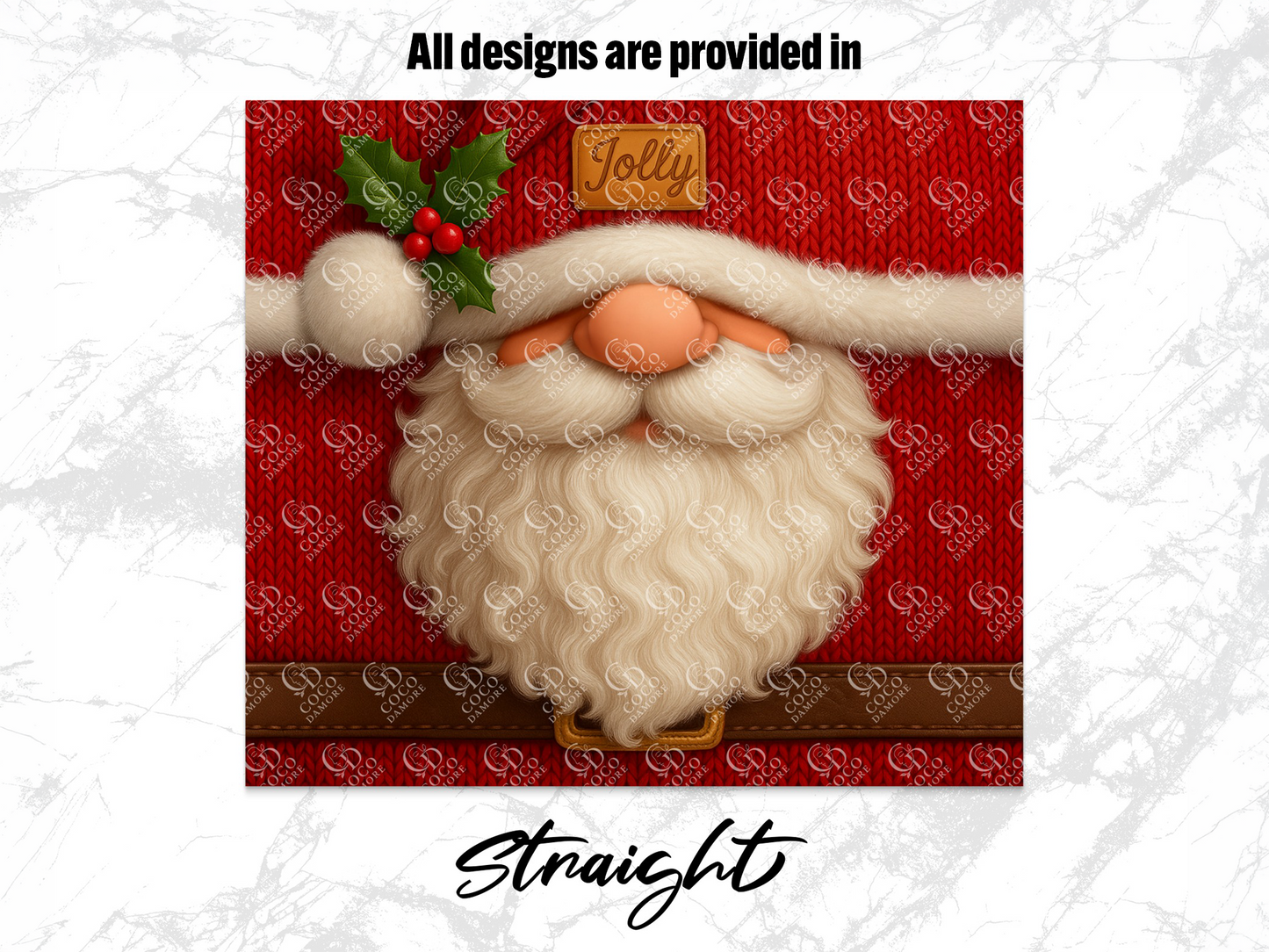 Jolly Santa Claus Holly Red Knitted Beard Belt product type