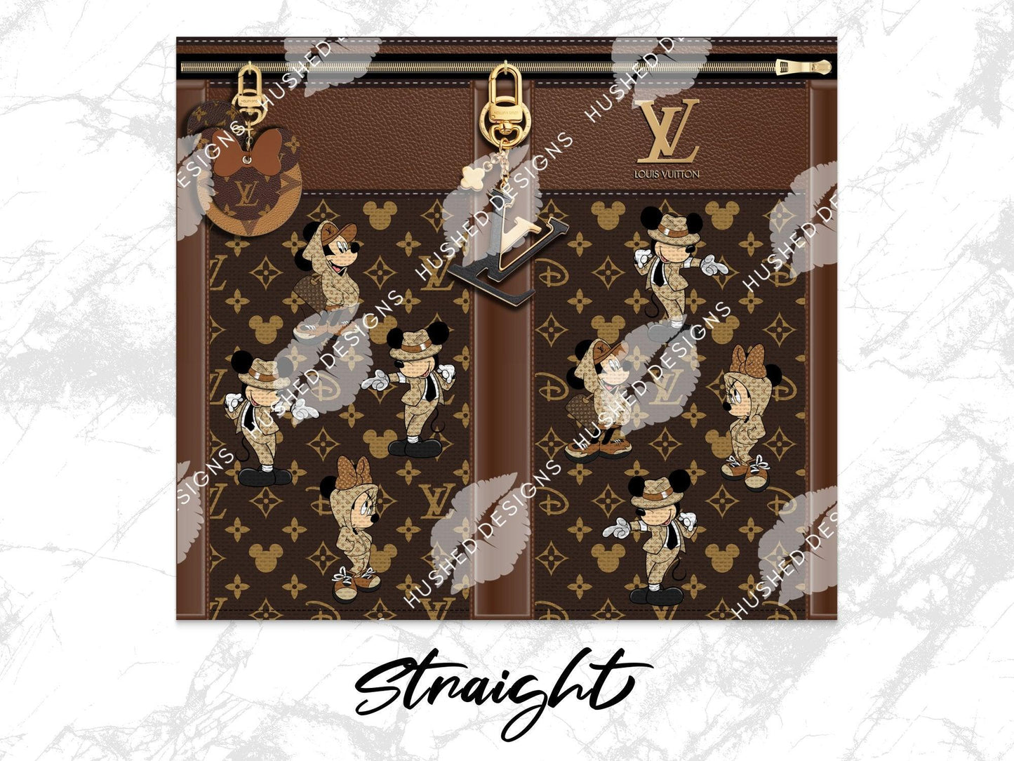 LV Brown Mickey & Minnie Fabric Texture - Hushed Designs