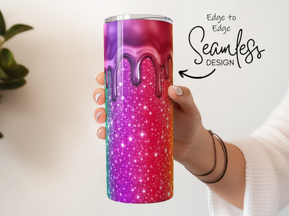Glitter Drip Seamless Edge to Edge Design Tumbler product type