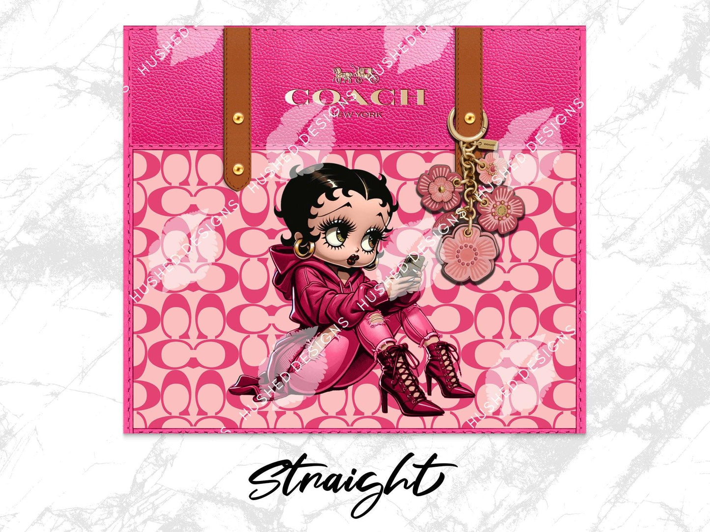 NY Coach Pink Monogram with Betty Boop Plain - Hushed Designs